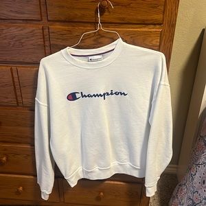 White Champion Crewneck